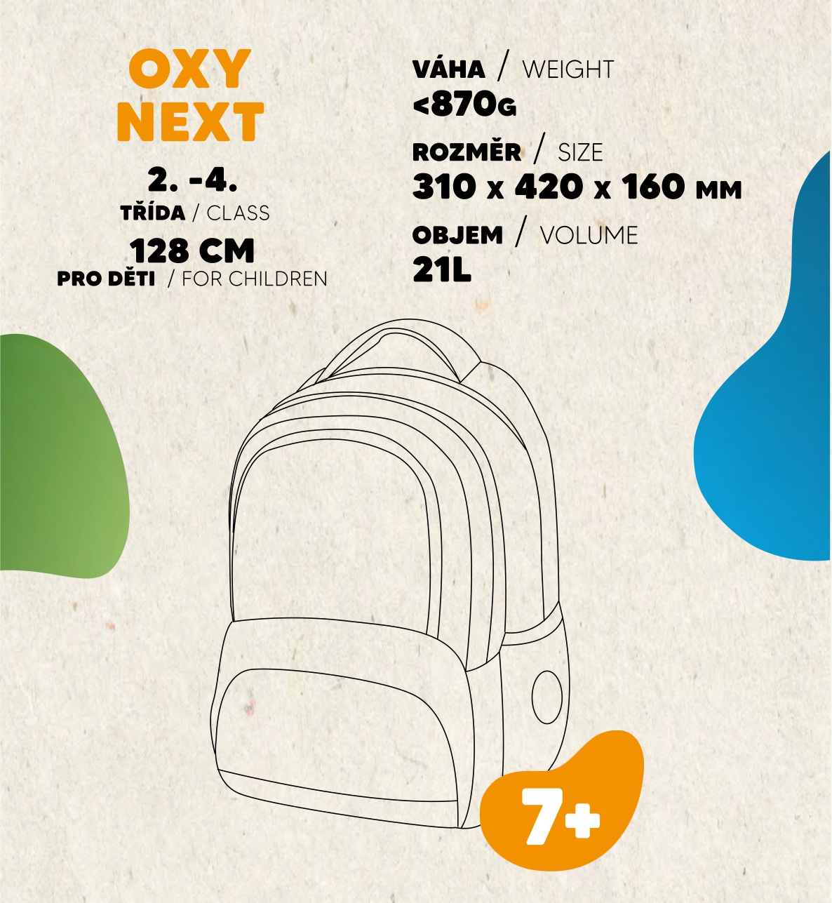 Batohy pre 2. – 4. triedu (cca od 128 cm)